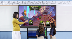 Kids playing on digital display