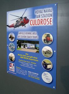 Royal Navy air station tour sign