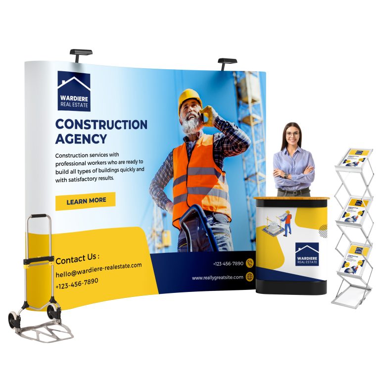 Pop-Up Conference Display Stand Bundle for a construction agency