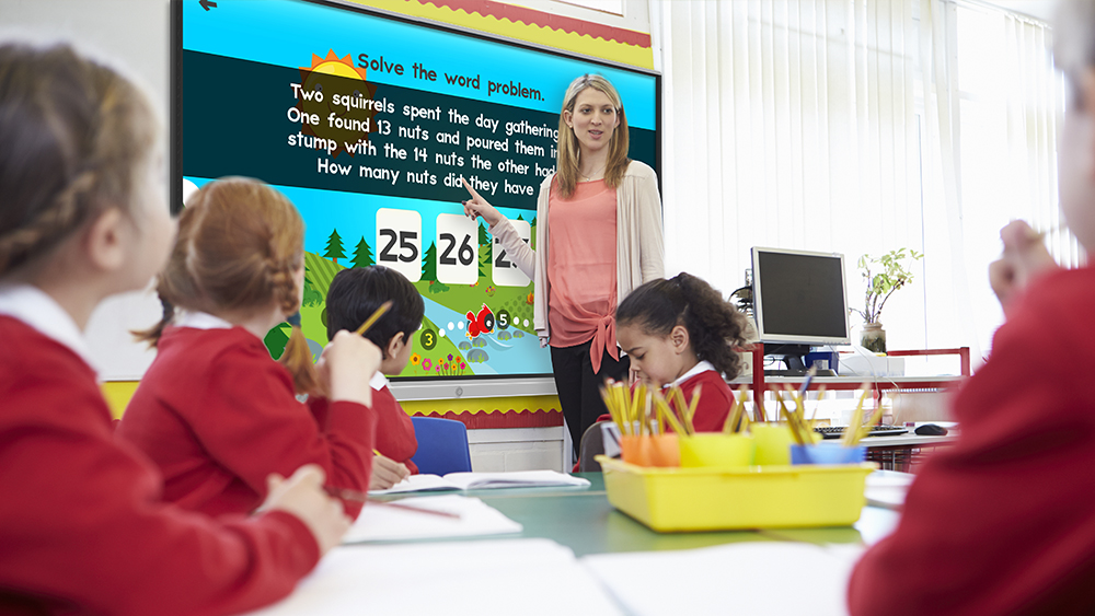 Image showing digital signage being used in a school classroom